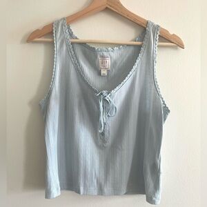 Gap × DOEN Pointelle Tank Top in Dublin Blue, Size M
